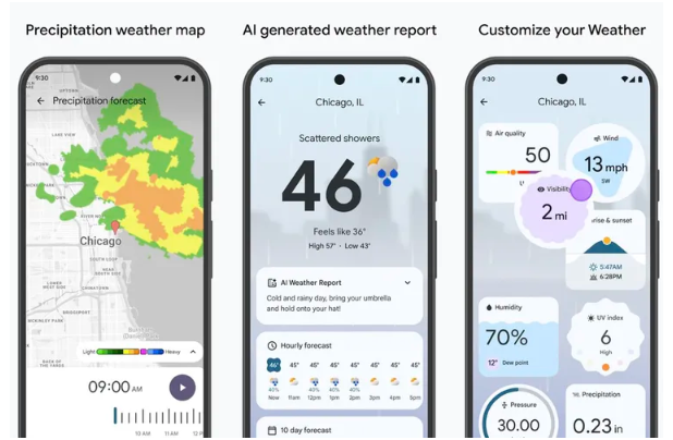 谷歌发布AI天气应用，让旧款Pixel手机用户尽享全新功能体验！